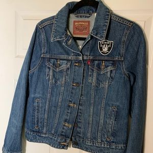 Like New Levi’s NFL Raiders Denim Trucker Jacket